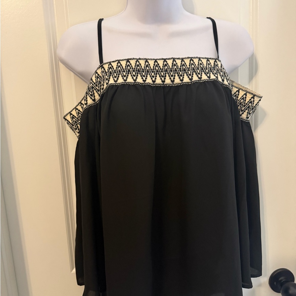 Maurices Black and cream Asymmetrical Camisole